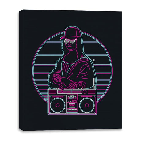 Mona Lisa in the 80s - Canvas Wraps Canvas Wraps RIPT Apparel 16x20 / Black
