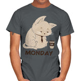 Monday Cat - Mens T-Shirts RIPT Apparel Small / Charcoal
