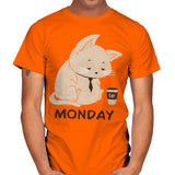 Monday Cat - Mens T-Shirts RIPT Apparel Small / Orange