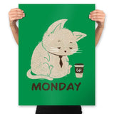 Monday Cat - Prints Posters RIPT Apparel 18x24 / Kelly
