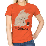 Monday Cat - Womens T-Shirts RIPT Apparel Small / Orange