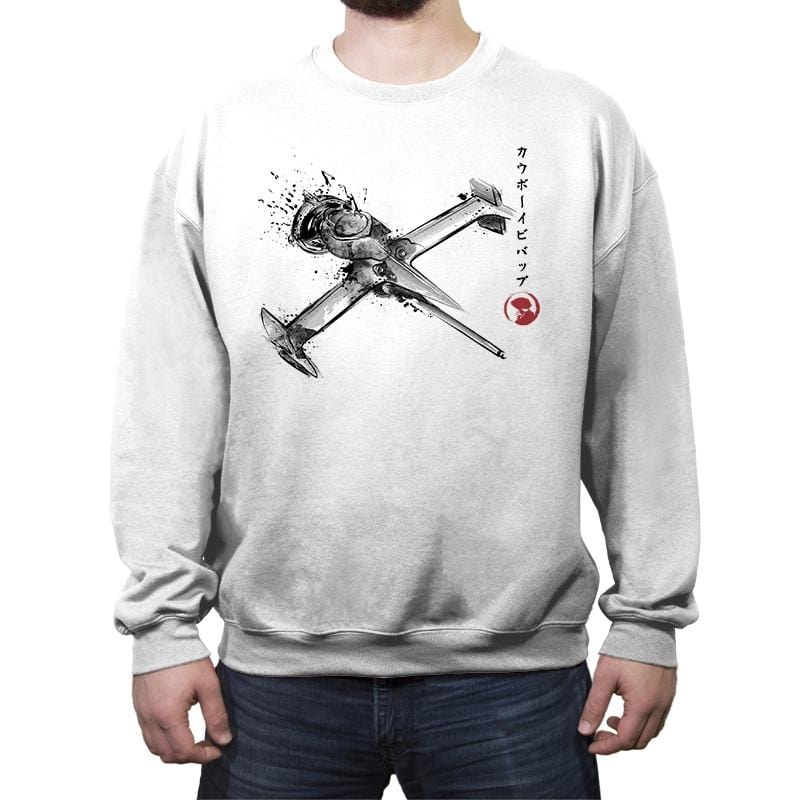 Mono Racer Sumi-e - Crew Neck Sweatshirt Crew Neck Sweatshirt RIPT Apparel