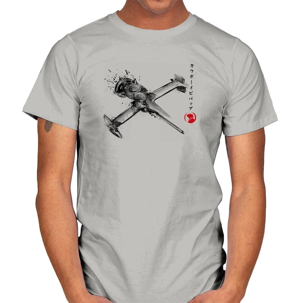 Mono Racer Sumi-E - Sumi Ink Wars - Mens T-Shirts RIPT Apparel Small / Ice Grey