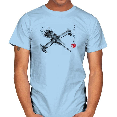 Mono Racer Sumi-E - Sumi Ink Wars - Mens T-Shirts RIPT Apparel Small / Light Blue