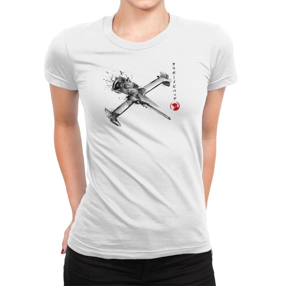 Mono Racer Sumi-E - Sumi Ink Wars - Womens Premium T-Shirts RIPT Apparel Small / White