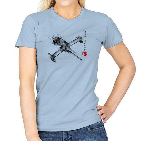 Mono Racer Sumi-E - Sumi Ink Wars - Womens T-Shirts RIPT Apparel Small / Light Blue