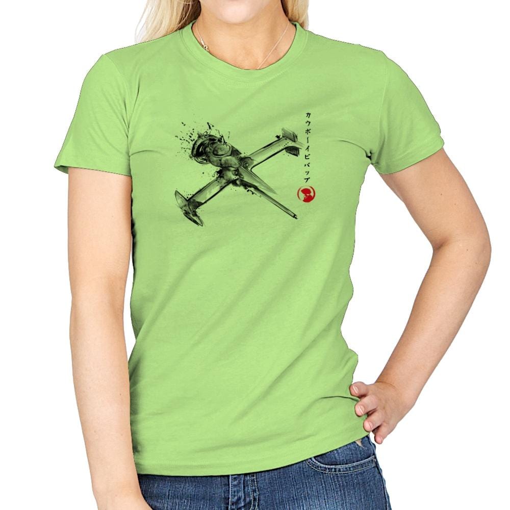 Mono Racer Sumi-E - Sumi Ink Wars - Womens T-Shirts RIPT Apparel Small / Mint Green