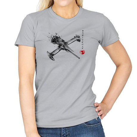 Mono Racer Sumi-E - Sumi Ink Wars - Womens T-Shirts RIPT Apparel Small / Sport Grey