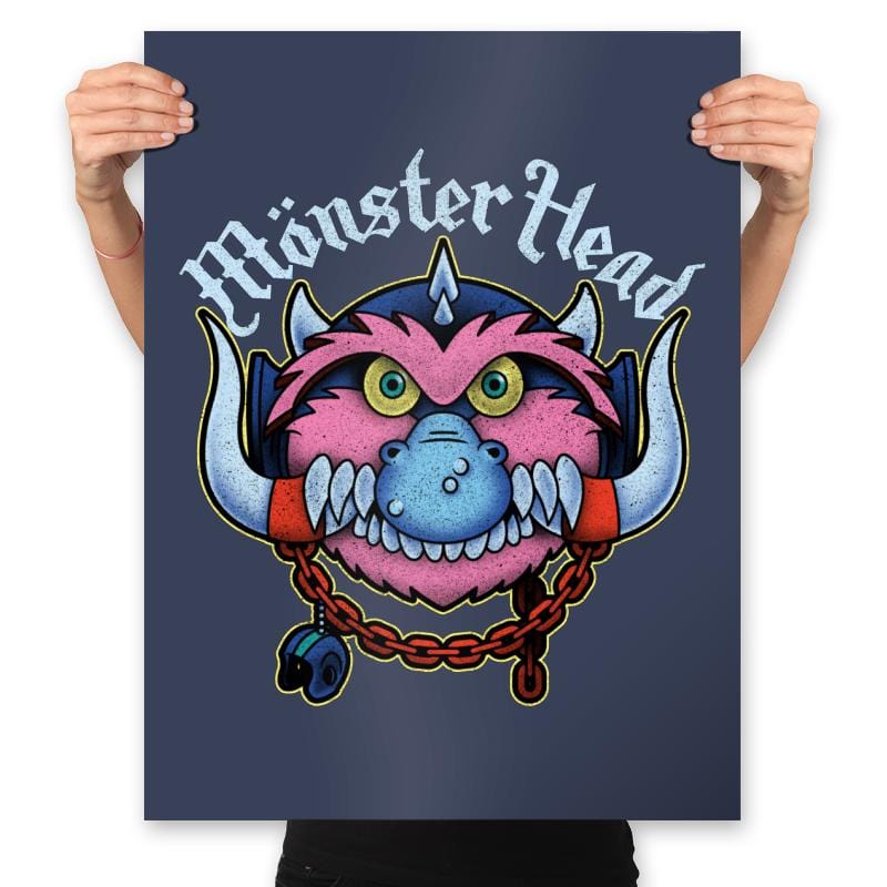 Monster Head - Prints Posters RIPT Apparel 18x24 / Navy