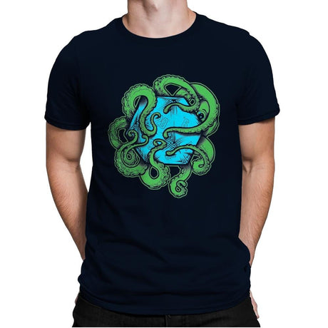 Monster of the Deep - Mens Premium T-Shirts RIPT Apparel Small / Midnight Navy