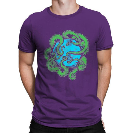 Monster of the Deep - Mens Premium T-Shirts RIPT Apparel Small / Purple Rush