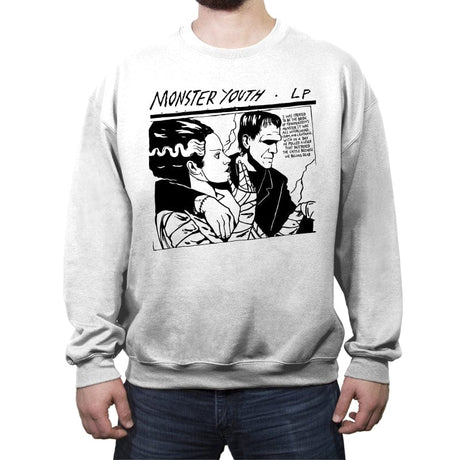 Monster Youth - Crew Neck Sweatshirt Crew Neck Sweatshirt RIPT Apparel Small / White