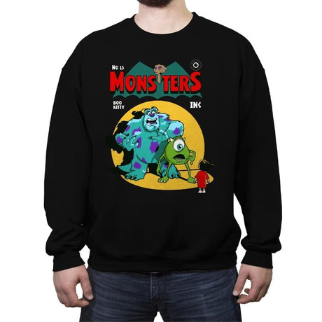 Monsters Comic - Crew Neck Sweatshirt Crew Neck Sweatshirt RIPT Apparel Small / Black