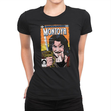 Montoya Comics - Womens Premium T-Shirts RIPT Apparel Small / Black