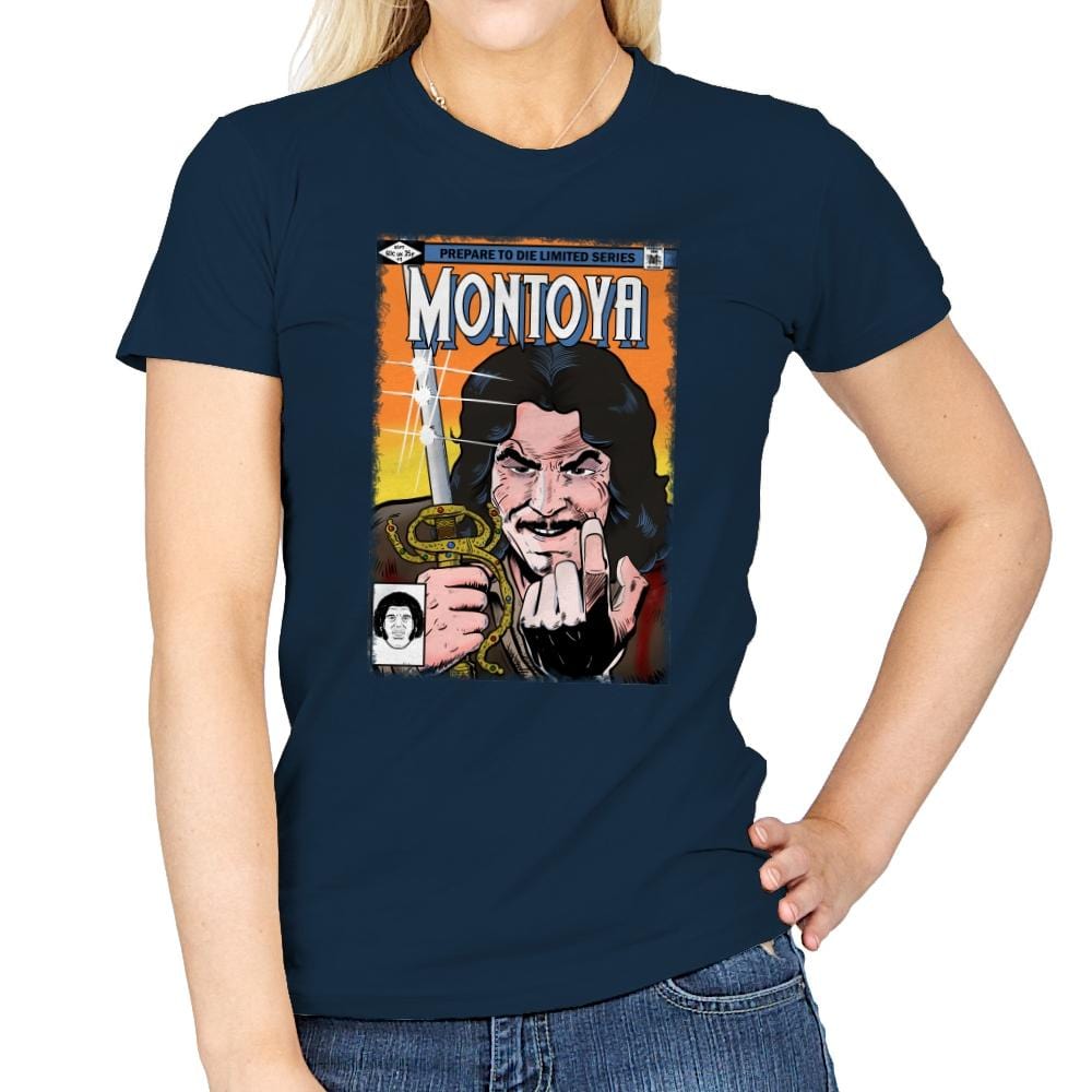 Montoya Comics - Womens T-Shirts RIPT Apparel Small / Navy