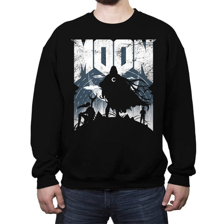 Moon Doom - Crew Neck Sweatshirt Crew Neck Sweatshirt RIPT Apparel Small / Black