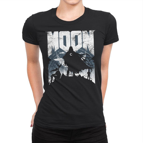 Moon Doom - Womens Premium T-Shirts RIPT Apparel Small / Black