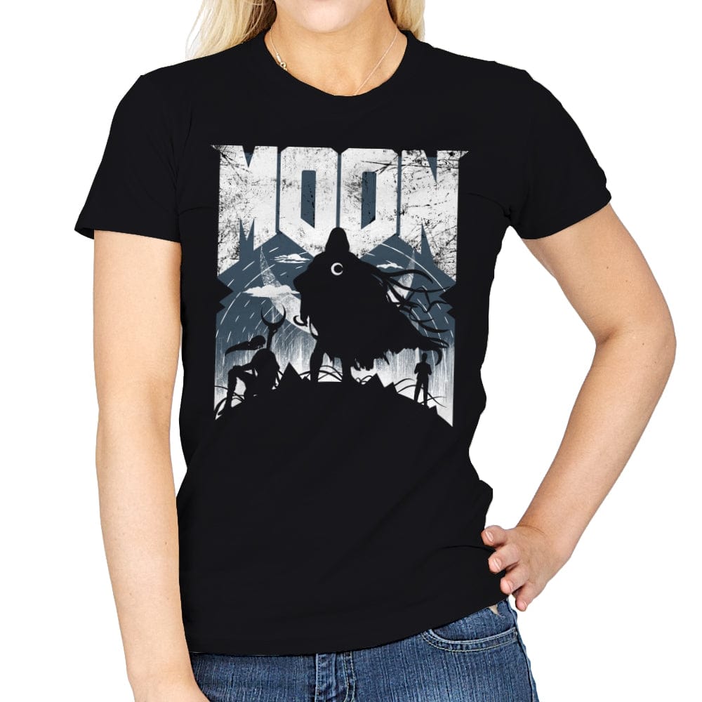 Moon Doom - Womens T-Shirts RIPT Apparel Small / Black