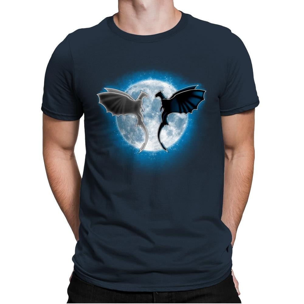 Moon Dragons - Mens Premium T-Shirts RIPT Apparel Small / Indigo