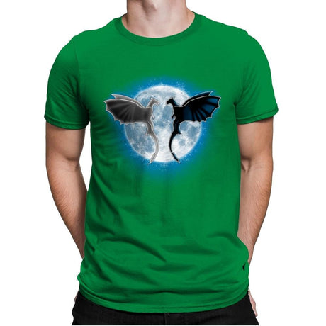 Moon Dragons - Mens Premium T-Shirts RIPT Apparel Small / Kelly Green