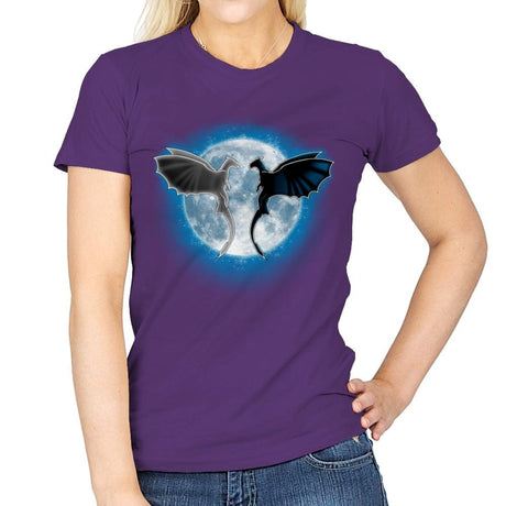 Moon Dragons - Womens T-Shirts RIPT Apparel Small / Purple