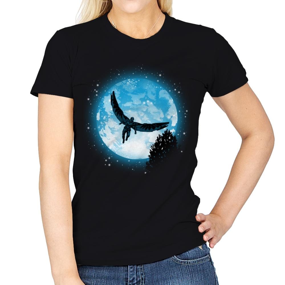 Moon Falcon - Womens T-Shirts RIPT Apparel Small / Black