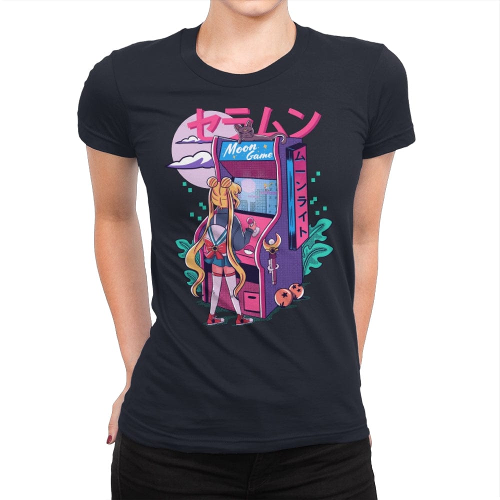 Moon Game - Womens Premium T-Shirts RIPT Apparel Small / Midnight Navy