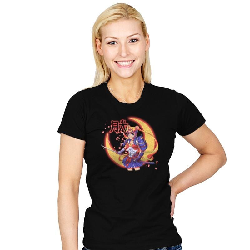 Moon Light Samurai - Womens T-Shirts RIPT Apparel Small / Black