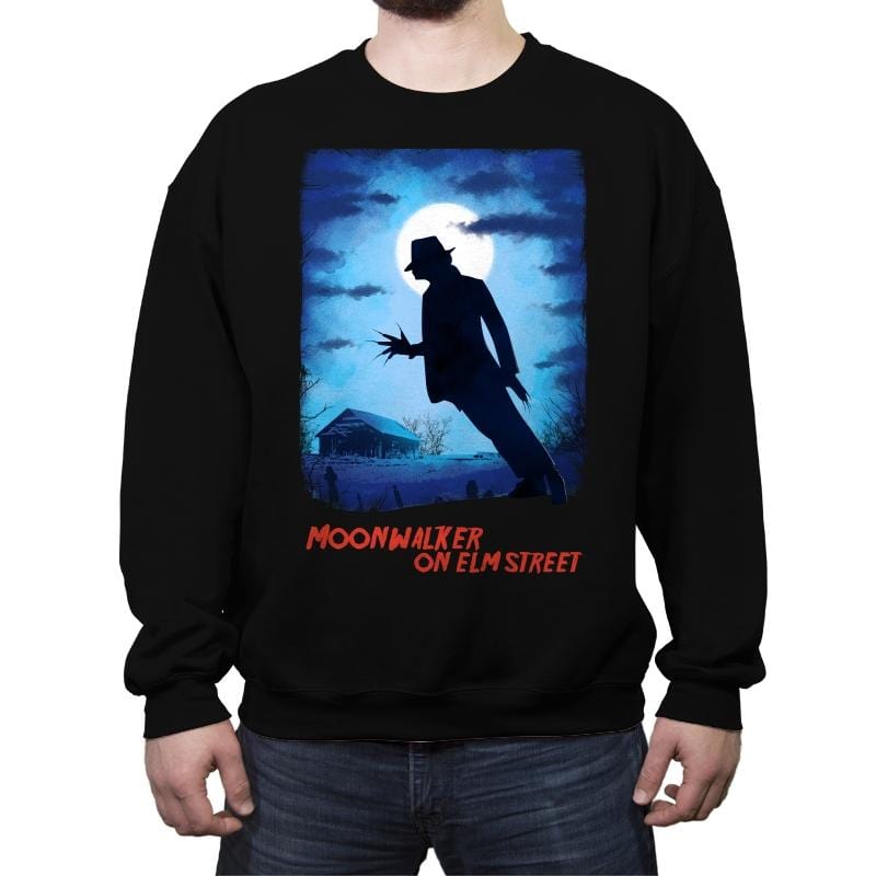 Moonwalker on Elm Street - Crew Neck Sweatshirt Crew Neck Sweatshirt RIPT Apparel Small / Black