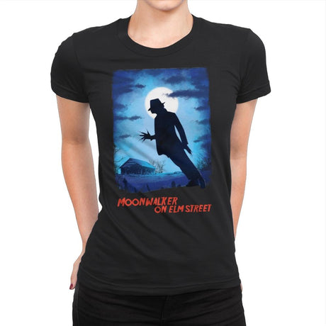 Moonwalker on Elm Street - Womens Premium T-Shirts RIPT Apparel Small / Black