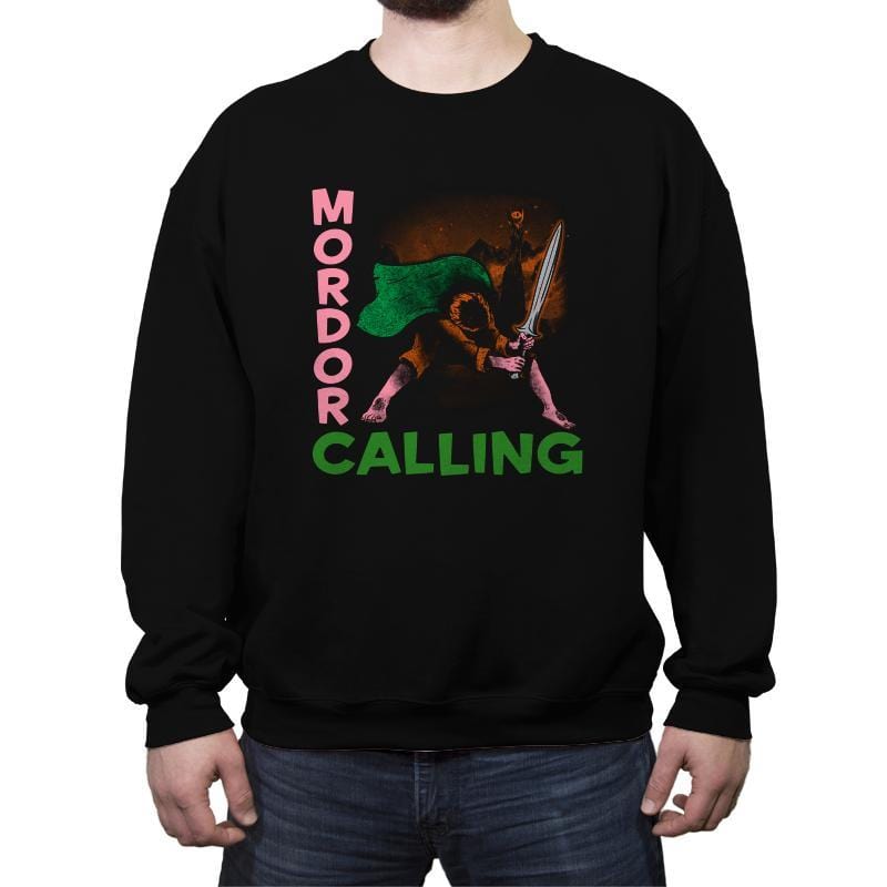 Mordor Calling - Crew Neck Sweatshirt Crew Neck Sweatshirt RIPT Apparel