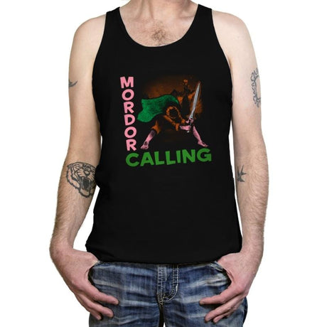 Mordor Calling - Tanktop Tanktop RIPT Apparel X-Small / Black