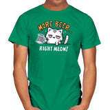 More Beer Right Meow - Mens T-Shirts RIPT Apparel Small / Kelly