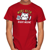 More Beer Right Meow - Mens T-Shirts RIPT Apparel Small / Red