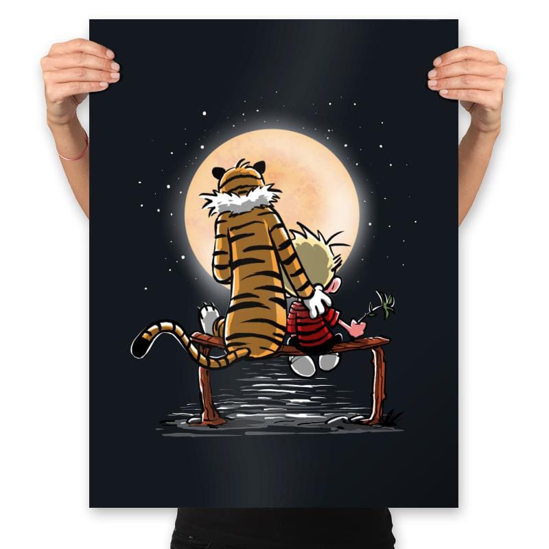 More Friends Gazing at the Moon - Prints Posters RIPT Apparel 18x24 / Black