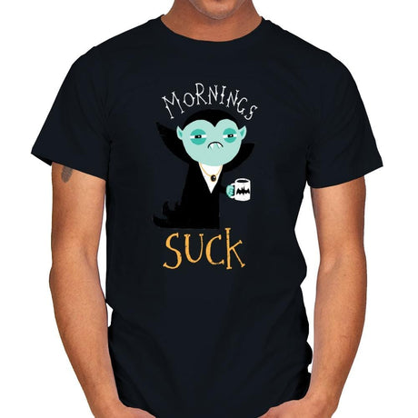 Mornings Suck - Mens T-Shirts RIPT Apparel Small / Black