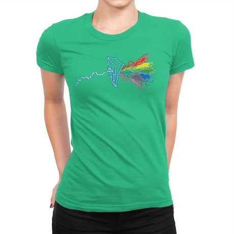Morphin Side of the Zords - Best Seller - Womens Premium T-Shirts RIPT Apparel Small / Kelly Green