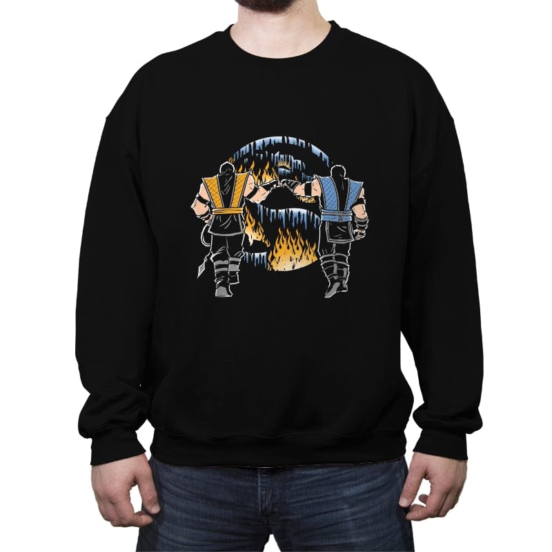 Mortal Fist Bump - Crew Neck Sweatshirt Crew Neck Sweatshirt RIPT Apparel Small / Black