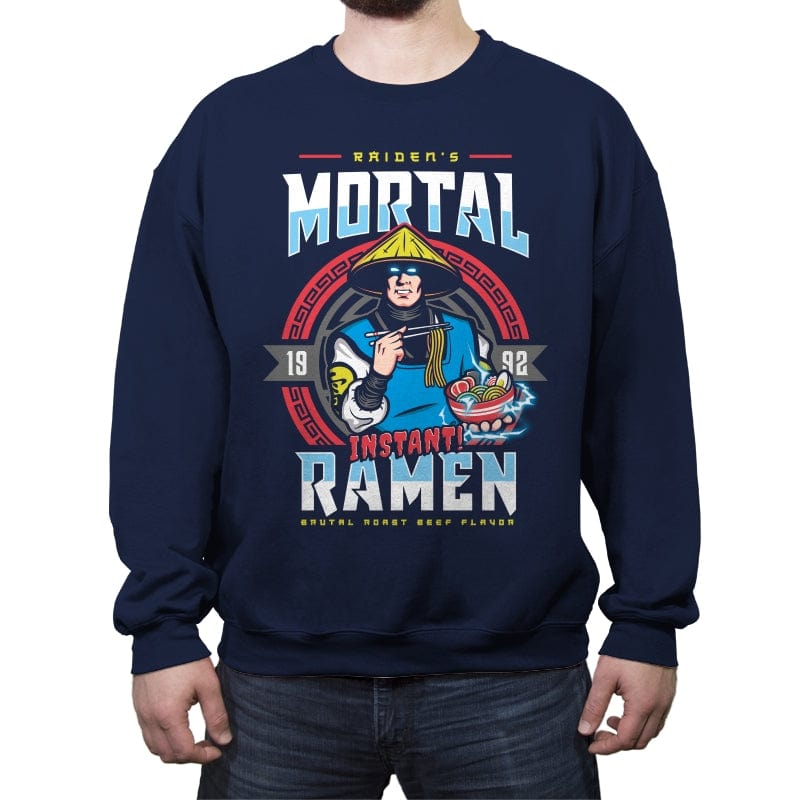 Mortal Ramen - Crew Neck Sweatshirt Crew Neck Sweatshirt RIPT Apparel Small / Navy