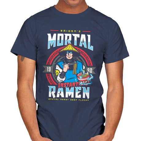 Mortal Ramen - Mens T-Shirts RIPT Apparel Small / Navy