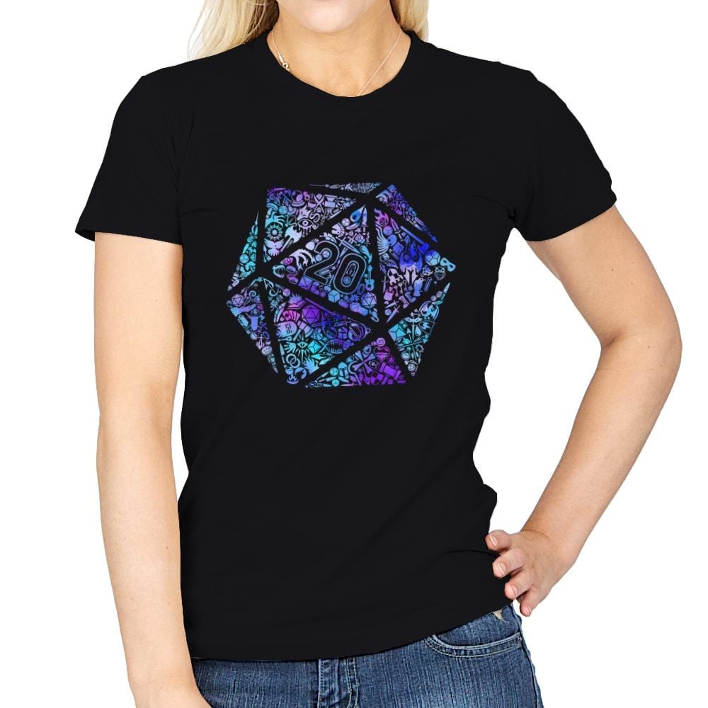 Mosaic D20 - Womens T-Shirts RIPT Apparel Small / Black