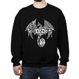 Mosaic Dragon - Crew Neck Sweatshirt Crew Neck Sweatshirt RIPT Apparel Small / Black
