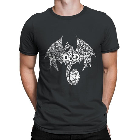 Mosaic Dragon - Mens Premium T-Shirts RIPT Apparel Small / Heavy Metal