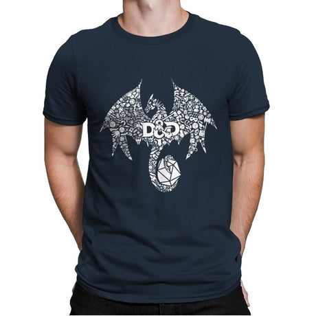 Mosaic Dragon - Mens Premium T-Shirts RIPT Apparel Small / Indigo