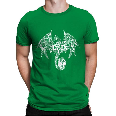 Mosaic Dragon - Mens Premium T-Shirts RIPT Apparel Small / Kelly Green