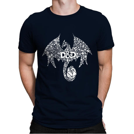 Mosaic Dragon - Mens Premium T-Shirts RIPT Apparel Small / Midnight Navy