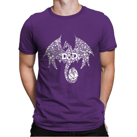 Mosaic Dragon - Mens Premium T-Shirts RIPT Apparel Small / Purple Rush