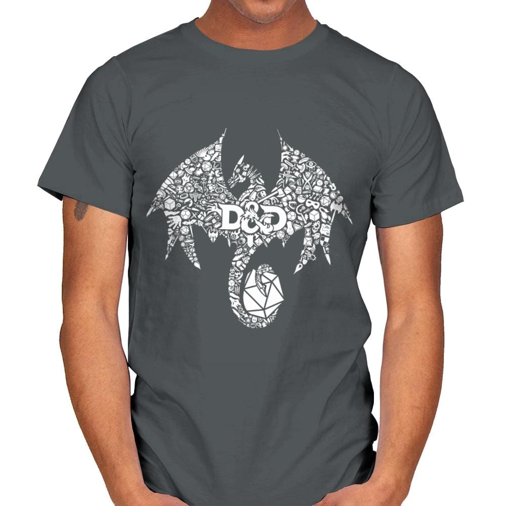 Mosaic Dragon - Mens T-Shirts RIPT Apparel Small / Charcoal