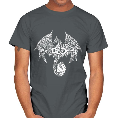 Mosaic Dragon - Mens T-Shirts RIPT Apparel Small / Charcoal
