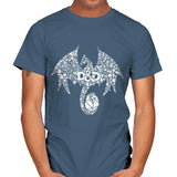 Mosaic Dragon - Mens T-Shirts RIPT Apparel Small / Indigo Blue